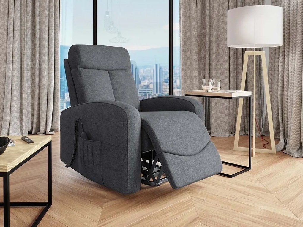 Fotoliu recliner Miramar 11794x71x88cm, 38 kg, Gri, Tapiterie, Lemn: Larice