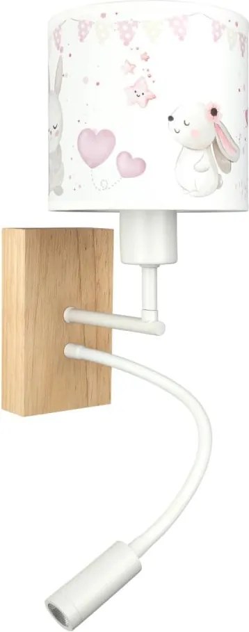 Brilagi - Lampă LED flexibilă BOBO WOOD 1xE27/25W/230V + LED/3W stejar/alb/crem./regal.