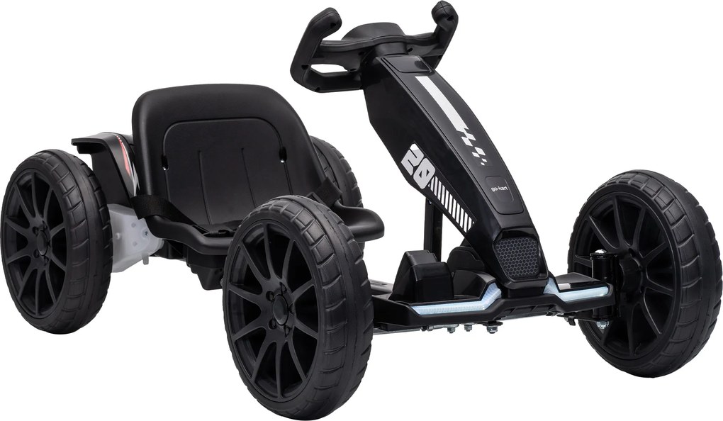 AIYAPLAY Go-Kart Electric pentru Copii 12V cu 2 Motoare, Negru | Aosom Romania