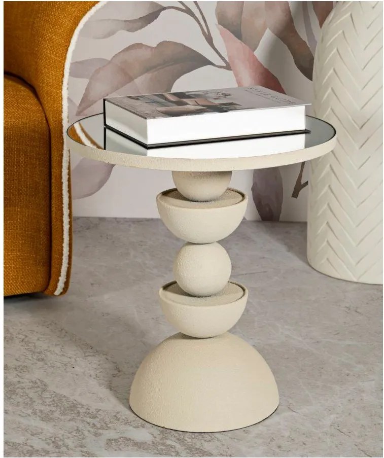 Măsuță auxiliară rotundă cu blat din sticlă ø 40,5 cm Dune – Mauro Ferretti