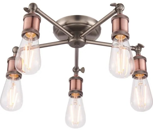 Endon 76336 - Corp de iluminat cu spoturi HAL 5xE27/40W/230V crom mat/cupru