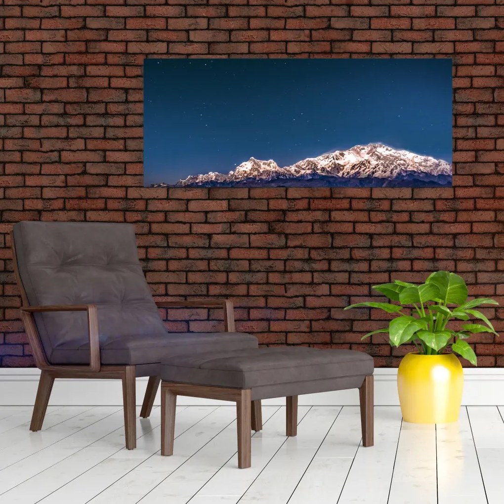 Tablou cu munți și cerul nocturn (120x50 cm)