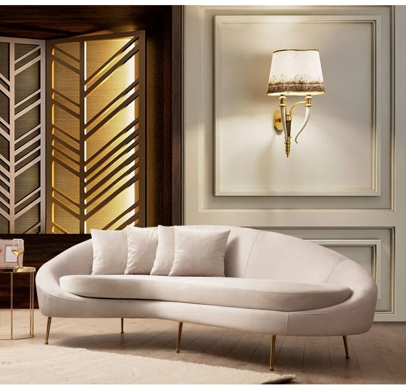 Canapea Tapitata cu 3 Locuri Eses Left - Beige