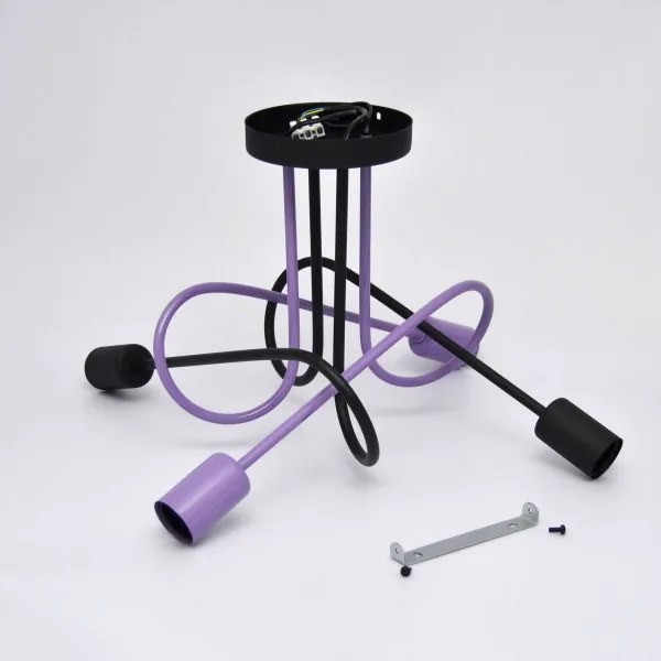 Lustră aplicată OXFORD 4xE27/15W/230V negru/mov