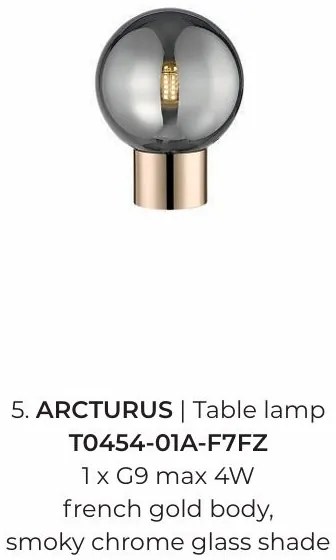 Veioza, Lampa de masa moderna Arcturus auriu/ fumuriu