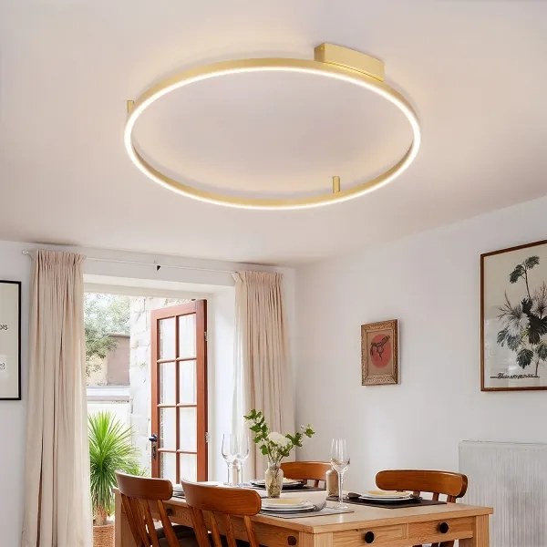 Brilagi - Corp de iluminat LED reglabil PORTOFINO, LED/60W/230V, Ø 80 cm, auriu + telecomandă