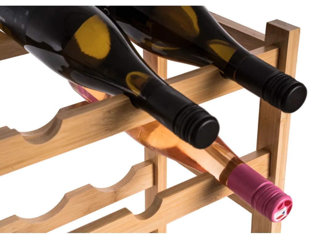 Raft pentruvinuri G21 din bambus, 8 sticle, S