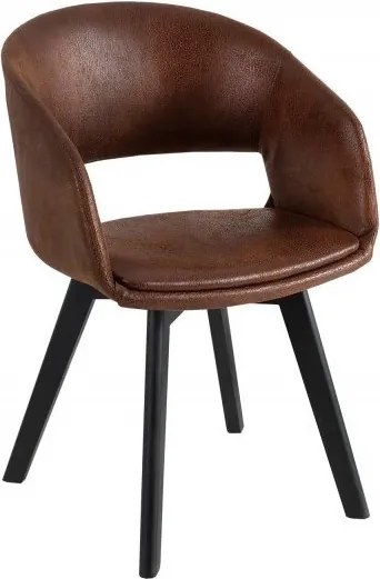 Set 2 scaune design scandinav Nordic Star microfibra maro antic