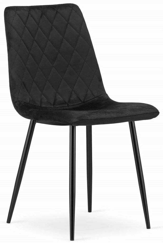 Negru scaun bucatarie TURIN din catifea cu picioare negre