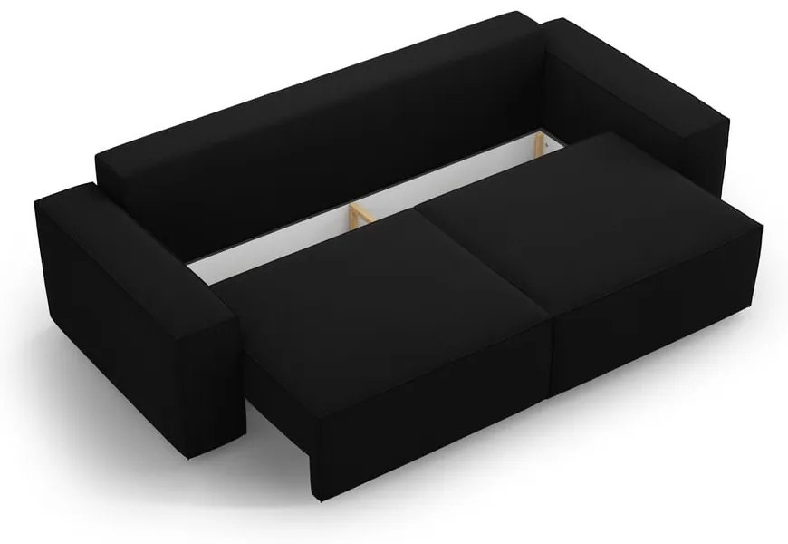 Canapea neagră extensibilă 247 cm Jodie – Micadoni Home