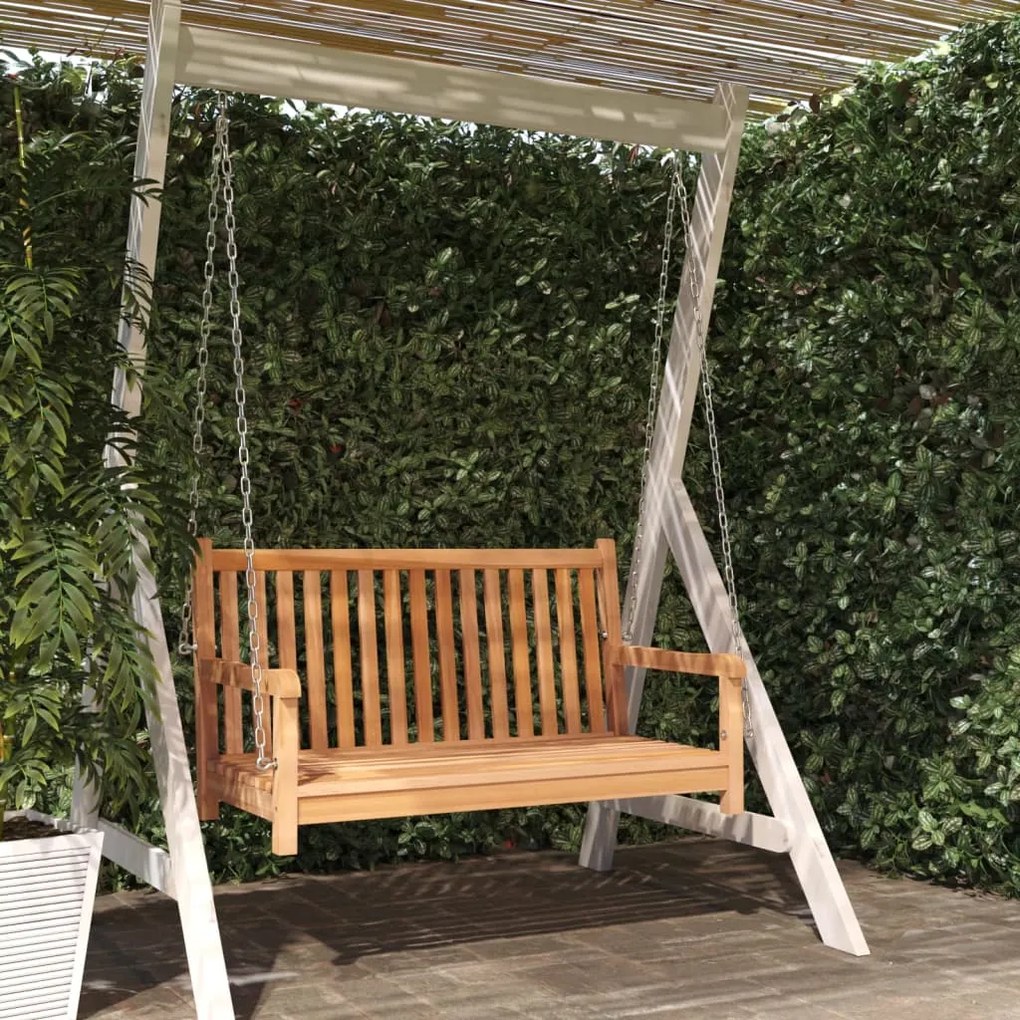 Banca balansoar, lemn masiv de tec, 114x60x64 cm 114 x 60 x 64 cm
