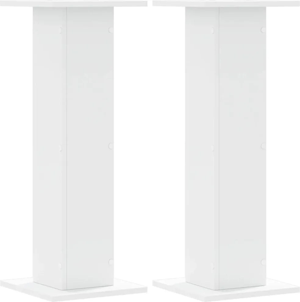 vidaXL Suporturi difuzoare, 2 buc., alb, 30x30x80 cm, lemn prelucrat