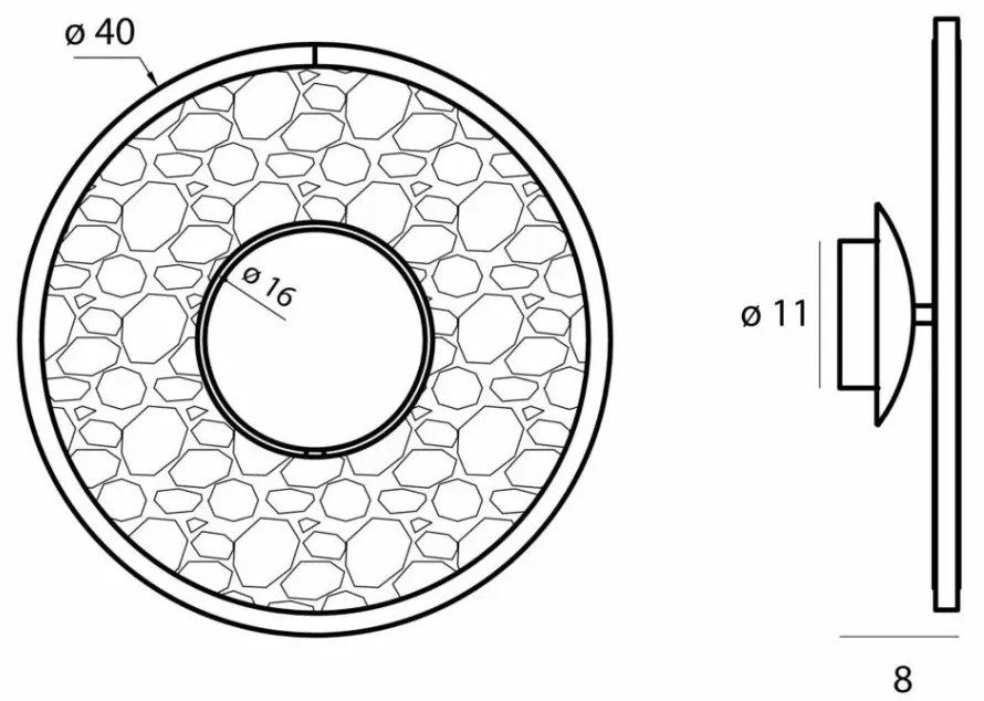 Aplica decorativa metal auriu, acrilic LED Alexia