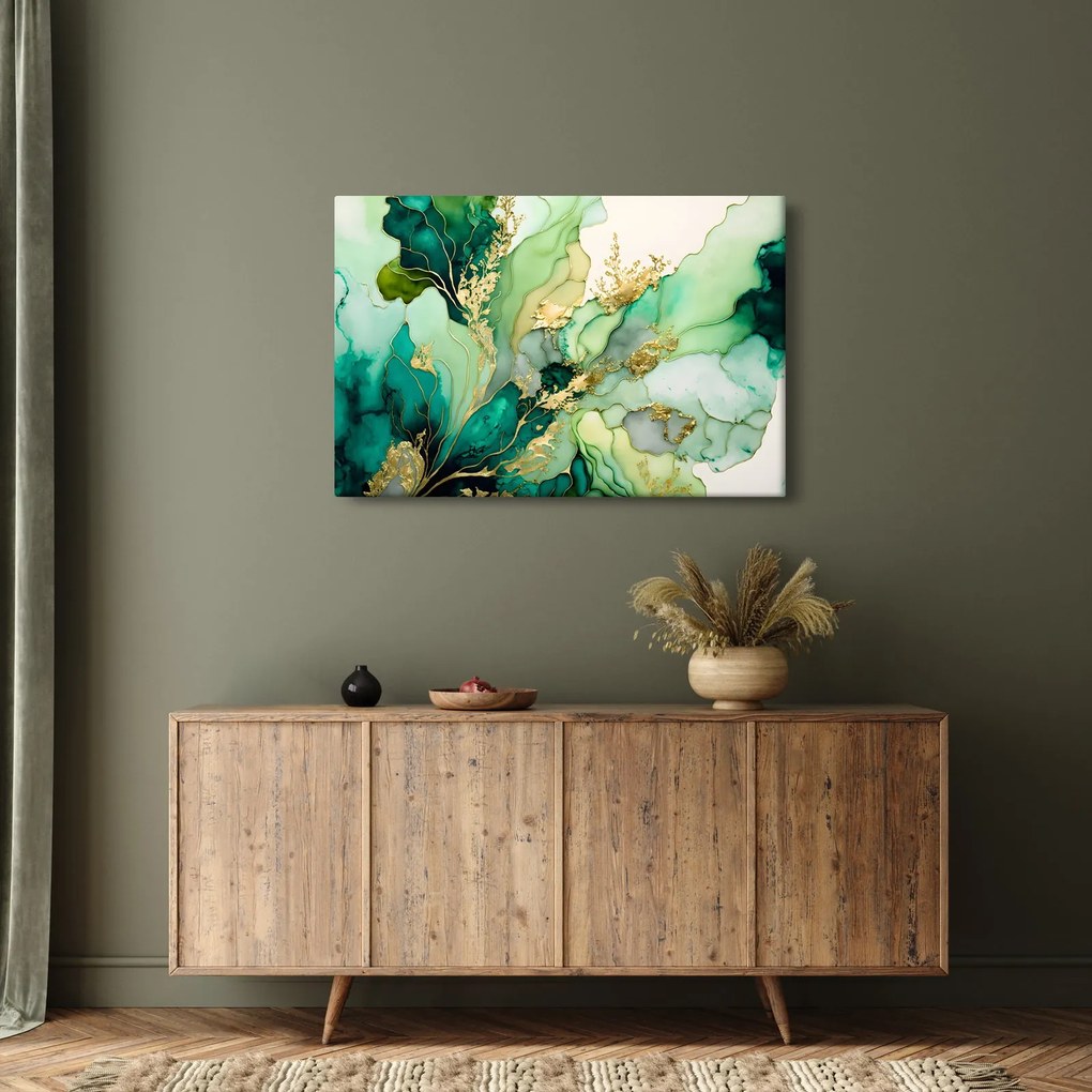 Tablou - Abstractizare verde (90x60 cm)