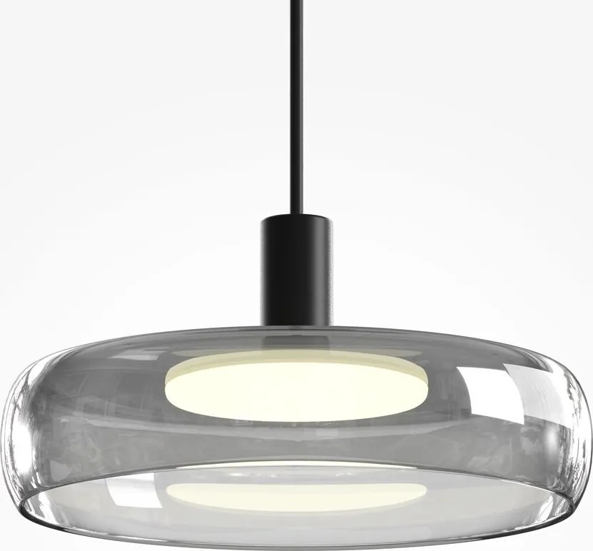 Lustra LED suspendata Float sticla fumurie