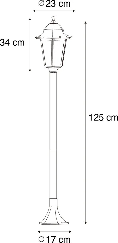 Lampa de exterior clasica in picioare verde inchis 125 cm IP44 - New Orleans