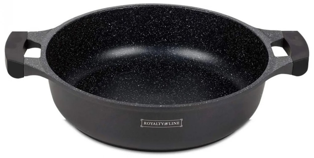 Cratiță marmorată cu capac 3L, 26 cm – Royalty Line RL-BR26CM, antiaderentă, ușor de curățat