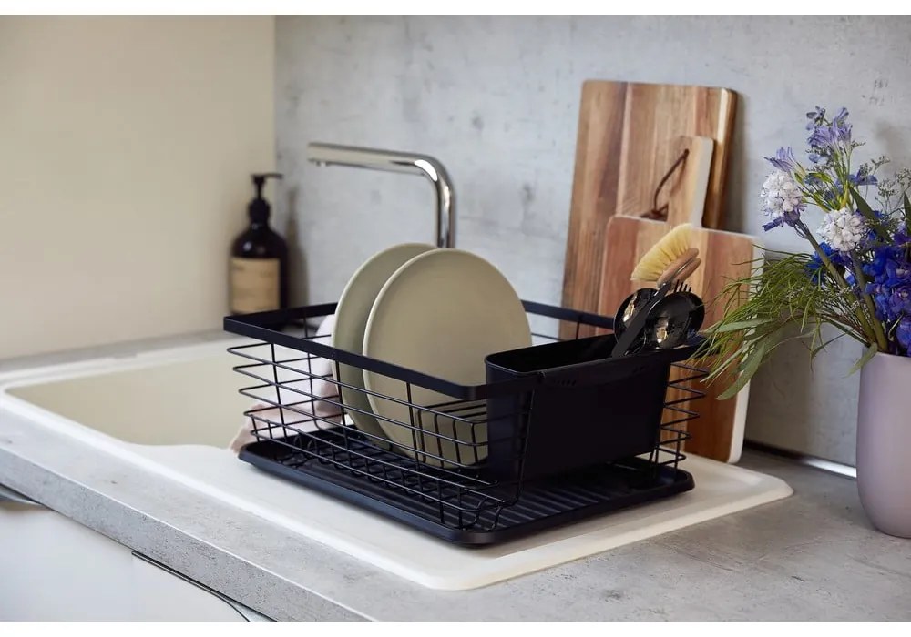 Suport pentru scurs vase Wenko Drip, negru