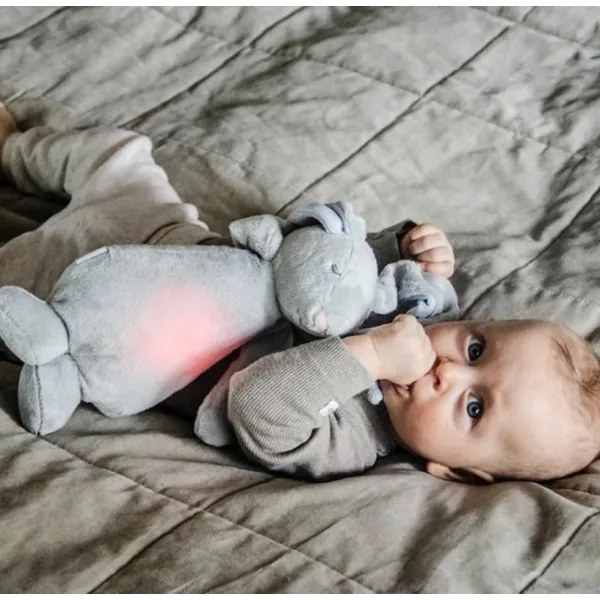 Moonie - Iepuraș somnoros cu melodie și lumină, argintiu