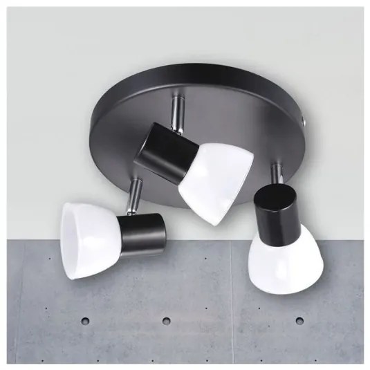 Plafoniera cu 3 spoturi LED Mambo negru 77740003 NL