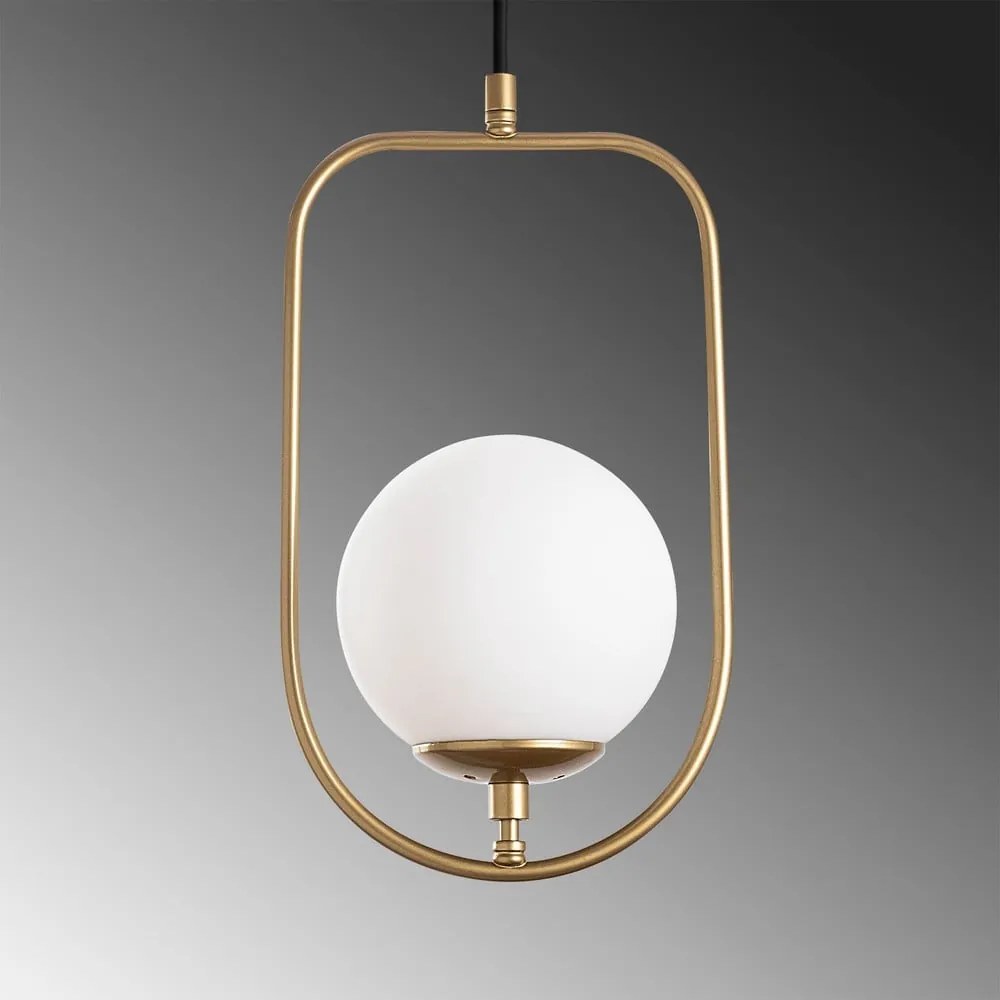 Lustră aurie cu abajur din sticlă Skew – Opviq lights