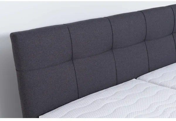 Pat tapițat MARIA, 180x200 cm, cu saltea și spațiu de depozitare, gri