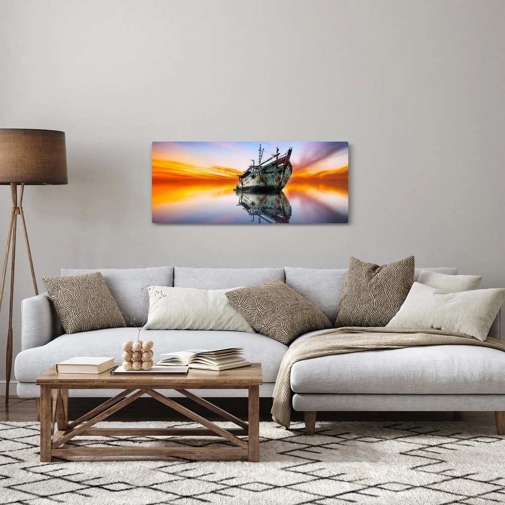 Tablou - Zori peste un naufragiu (120x50 cm)
