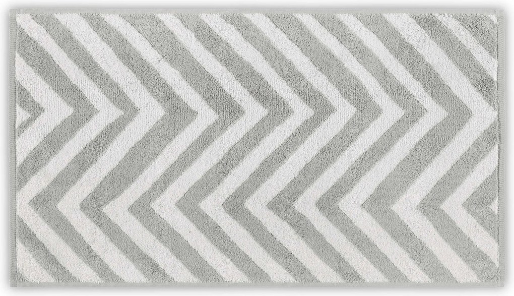 Prosop baie 581CAN1361, gri deschis/alb, bumbac, 33x33 cm
