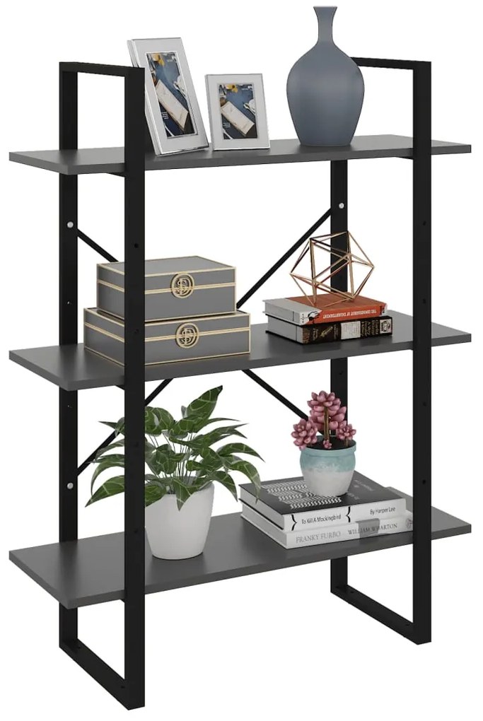 806529 vidaXL Bibliotecă, gri, 80x30x105 cm, PAL