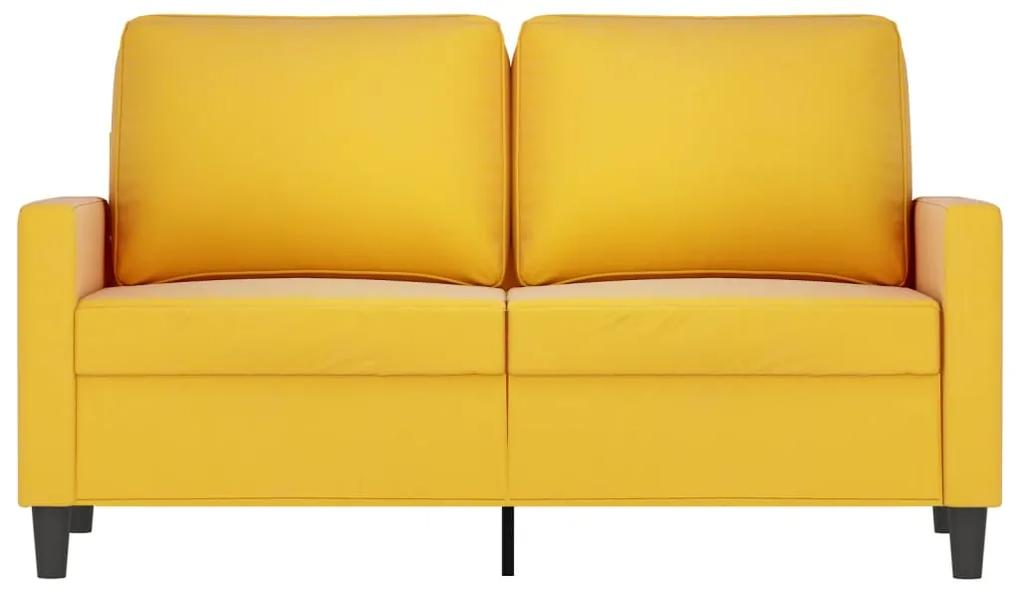 Canapea cu 2 locuri, galben, 120 cm, catifea Galben, 138 x 77 x 80 cm