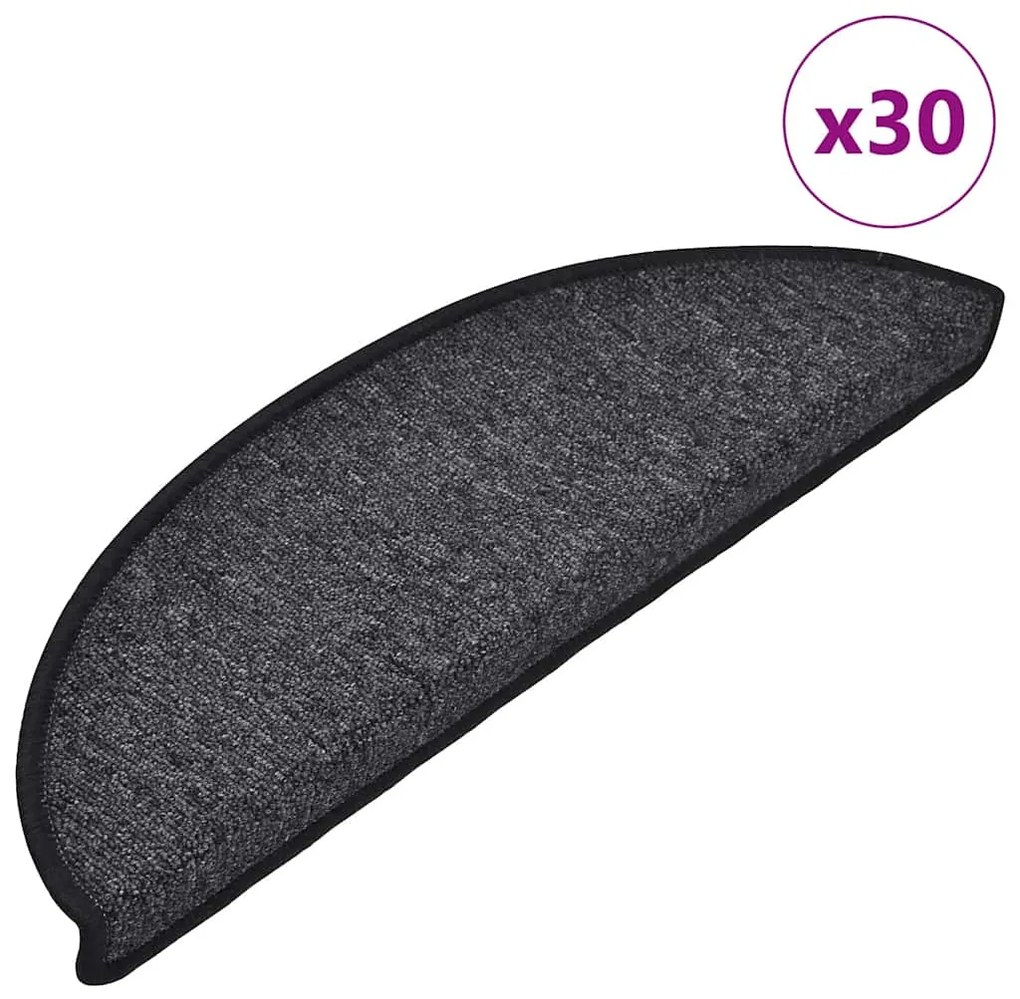 vidaXL Covorașe scară 30 buc Antracit 56x17x3 cm