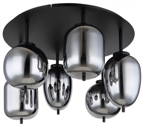 Lustră aplicată BLACKY 6xE14/40W/230V neagră Globo 15345-6D