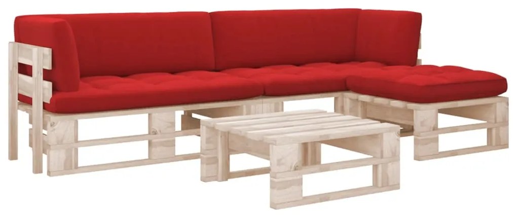 3066823 vidaXL Set mobilier paleți cu perne, 4 piese, lemn de pin tratat