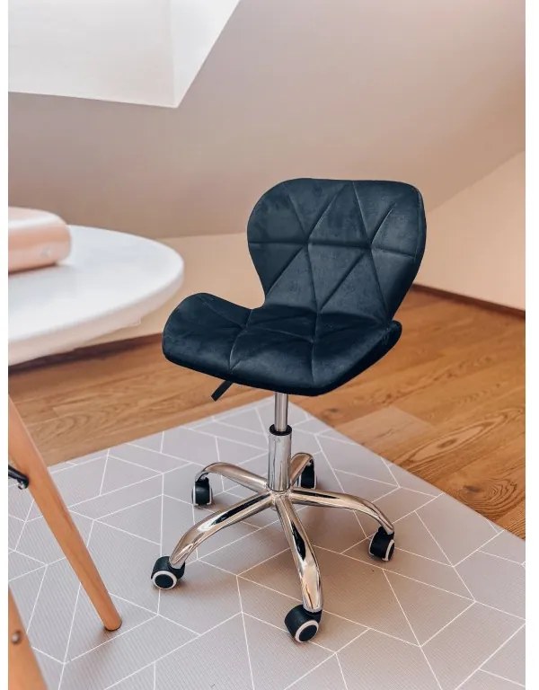 Set pentru birou – birou pliabil ZARIMO 80×40 cm stejar sonoma + scaun de birou AVOLA VELVET negru