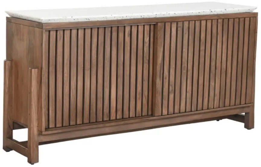 Bufet, natur, din lemn de acacia si blat din terrazo, Brione