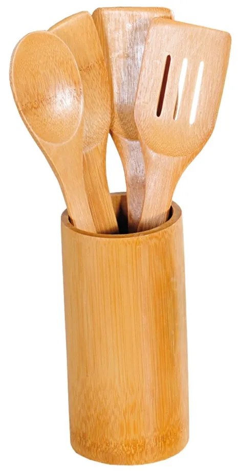 Kesper 81102 Set de ustensile de bucătărie dinbambus, 5 piese, diametru 8,5 cm