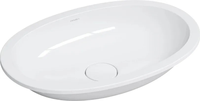 Lavoar sub blat Omnires Shell M+ compozit alb lucios 54x34 cm