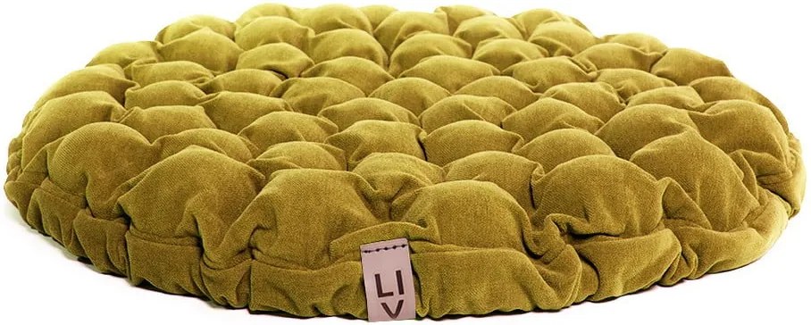Pernă relaxare cu bile de masaj Linda Vrňáková Bloom, ø 75 cm, galben