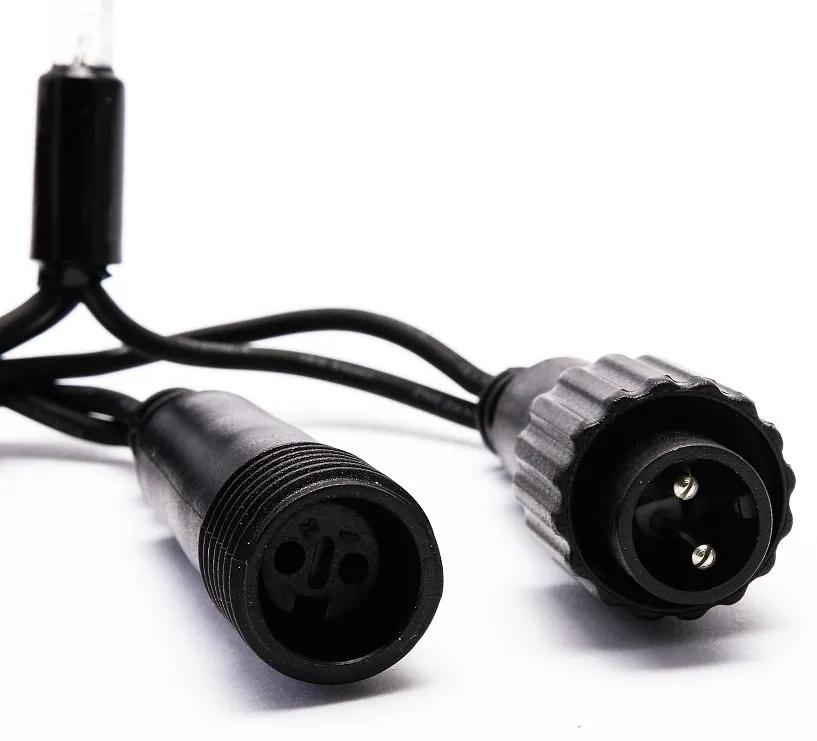 decoLED LED instalație tip țurțuri - alb cald, cablu negru - 3x0,5m, 114 LED