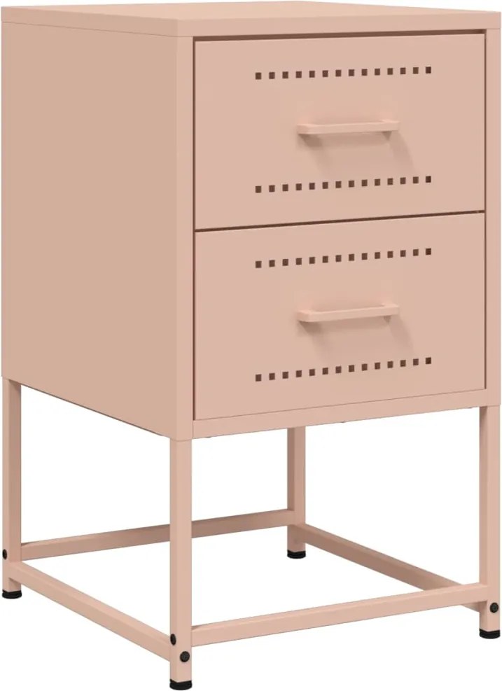 vidaXL Noptieră, roz, 36x39x60,5 cm, oțel