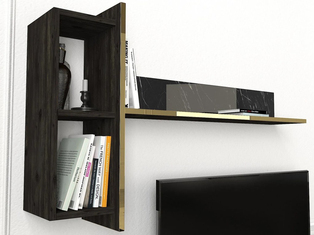 Mobilier living Vivaldi (Negru + Auriu). 1073516