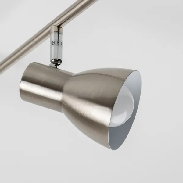 Plafonieră LED cu 6 spoturi, socluri E14, 6x5W, 230V, crom mat