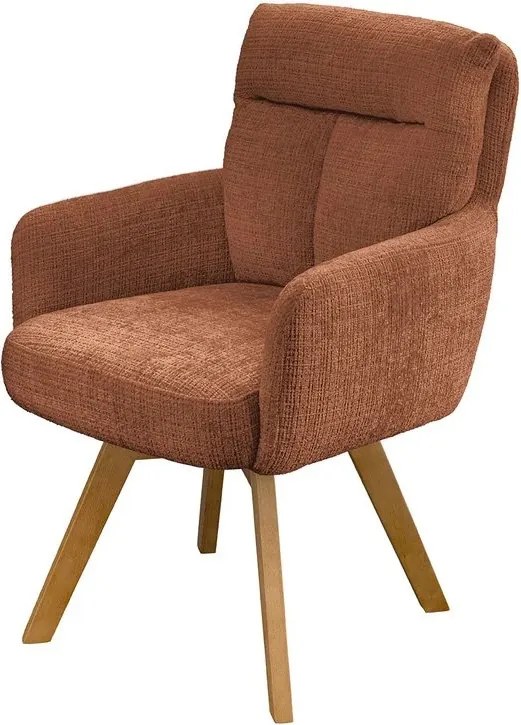 Set de 2 scaune pivotante picioare din lemn Big George maro ruginiu