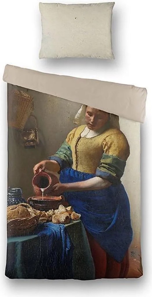 Lenjerie de pat din satin de bumbac VERMEER ART COLLECTION Dimensiune lenjerie de pat: 60 x 70 cm | 140 x 200 cm
