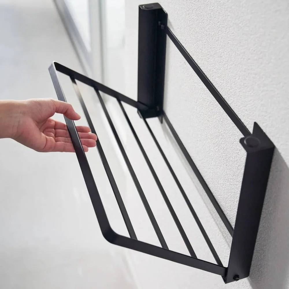 Raft pentru baie negru mat de montat pe perete din oțel Tower – YAMAZAKI