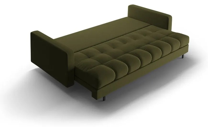 Canapea verde extensibilă, cu spațiu de depozitare 222 cm Bali – Cosmopolitan Design