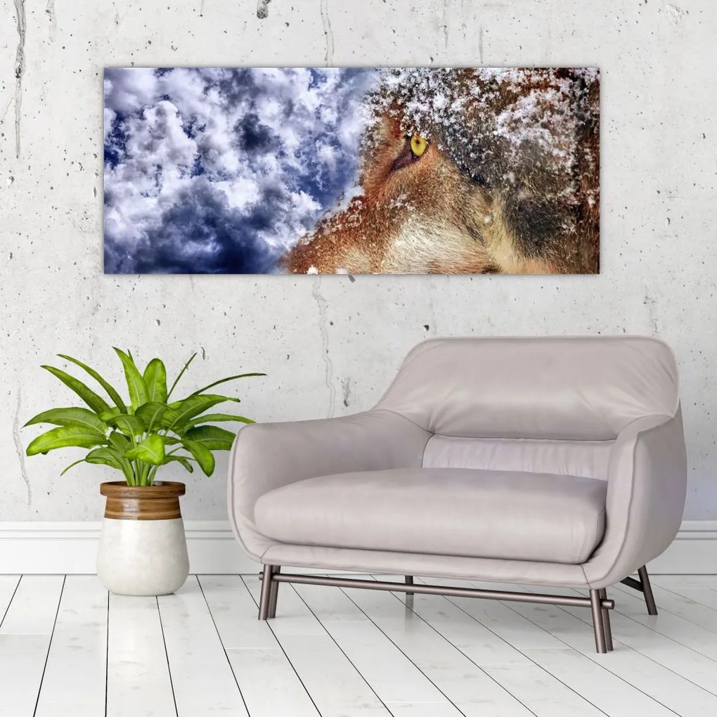 Tablou cu lup (120x50 cm)