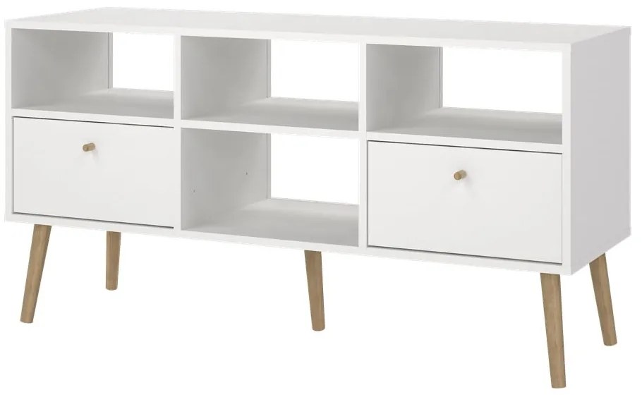 Comodă TV albă 117x61 cm Bodo – Tvilum