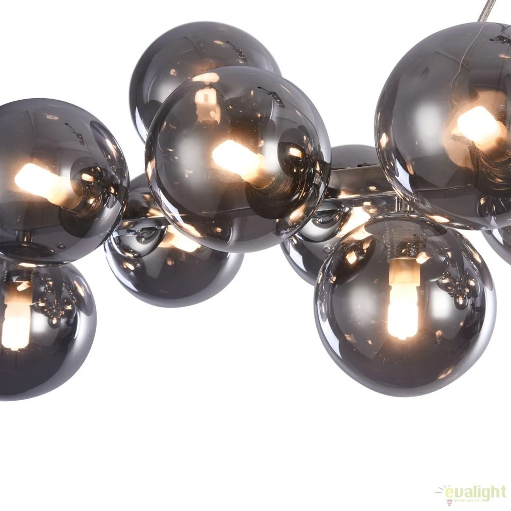 Lustra deosebita cu 25 de surse de lumina Dallas, crom/ fumuriu MYMOD547PL-25CH