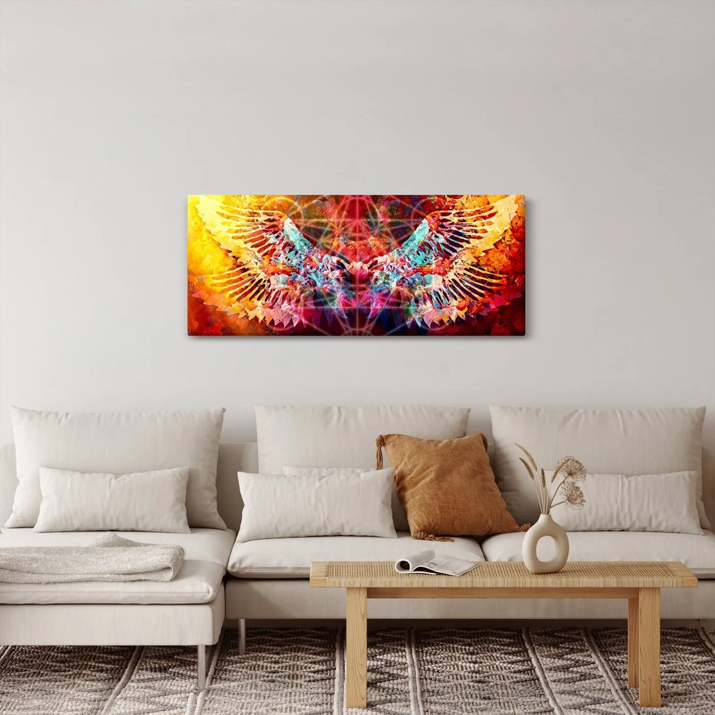 Tablou - Merkaba cu aripi, abstracție (120x50 cm)